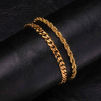 Stainless Steel Chain Bracelet – Men’s Trendy Cuban Link Wristband for Jewelry