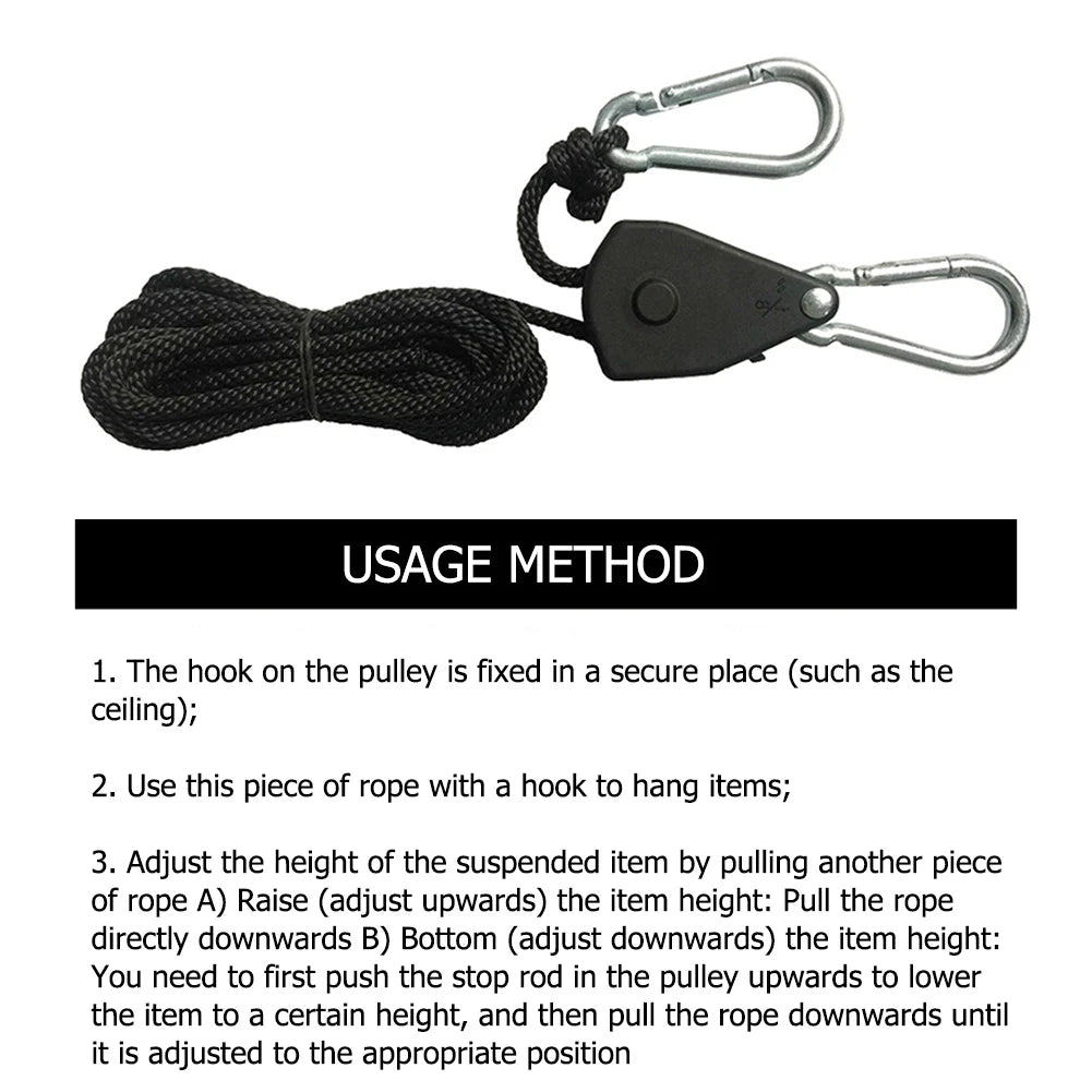 Camping Tent Rope Tensioners – Adjustable Ratchet Pulley for Awning Setup