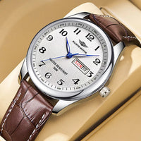 Stainless Steel Quartz Watch – Arabic Numerals Calendar for Men Gifts