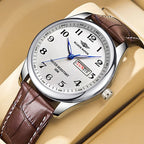 Stainless Steel Quartz Watch – Arabic Numerals Calendar for Men Gifts