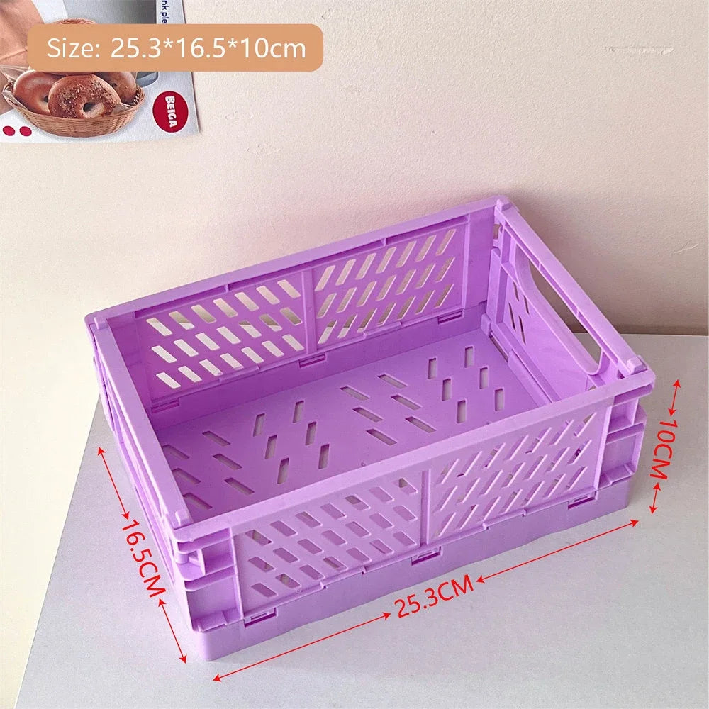 Foldable Storage Crate – Collapsible Organizer for Toys and Desk Supplies