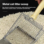 Stainless Steel Cat Litter Scoop – Long Handle Tool for Pet Waste Cleaning