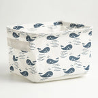 Foldable Cotton Linen Storage Basket – Small Desktop Organizer for Home