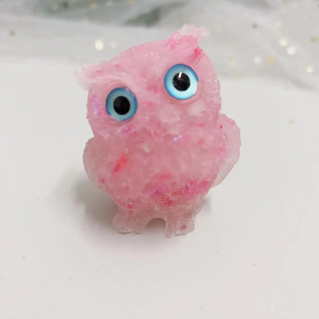 Crystal Owl Ornament – Natural Gemstone Figurine for Home Decor and Aquarium