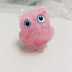Crystal Owl Ornament – Natural Gemstone Figurine for Home Decor and Aquarium