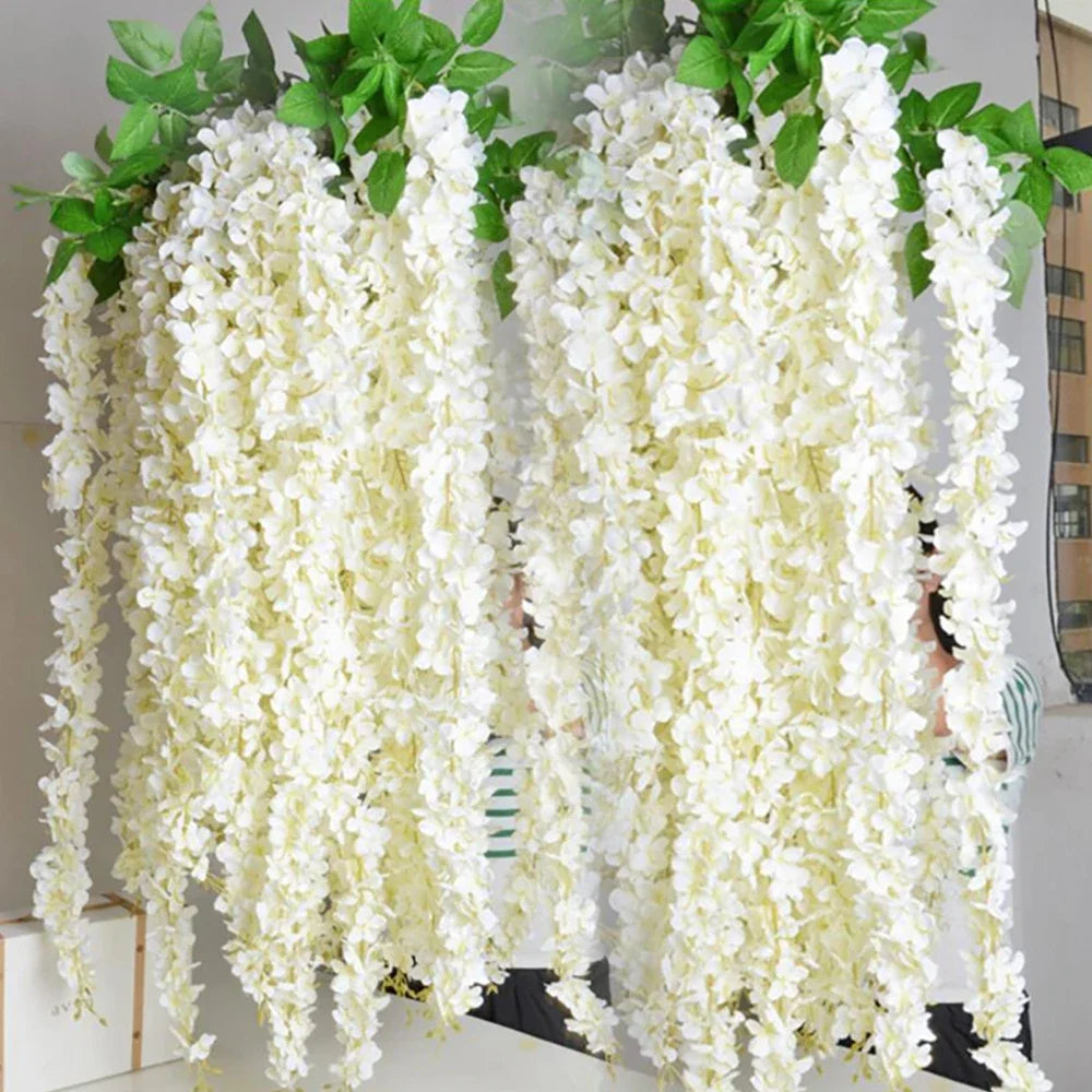 Artificial Wisteria Flower Garland – Hanging Vines for Wedding Party Decor