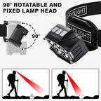 Rechargeable LED Headlamp – Motion Sensor Waterproof Light for Outdoor Camping