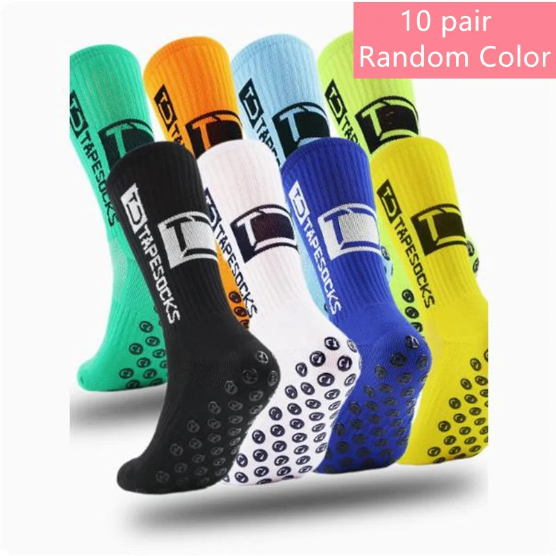 Non-Slip Silicone Grip Sports Socks – Mid-Calf Athletic Gear for Football Yoga