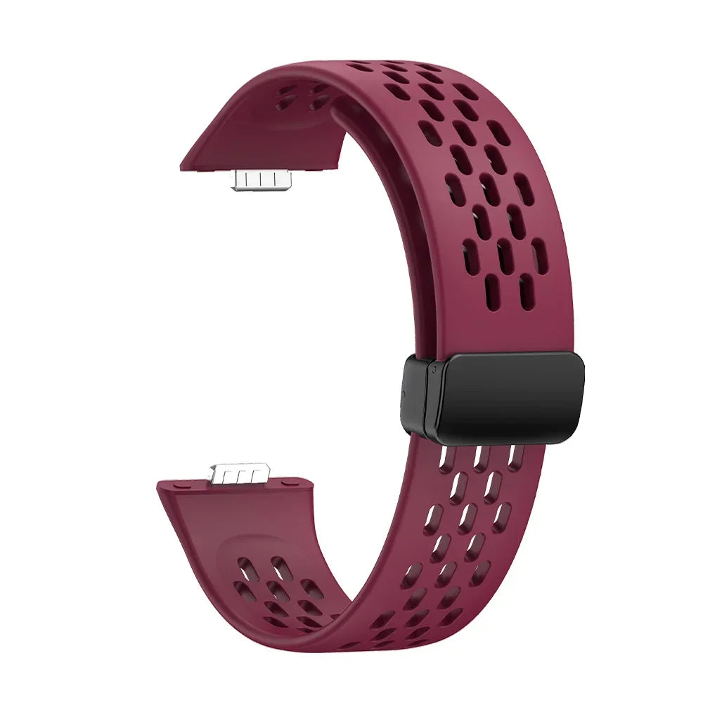 Magnetic Silicone Watch Strap – Breathable Sports Band for Huawei Watch Fit