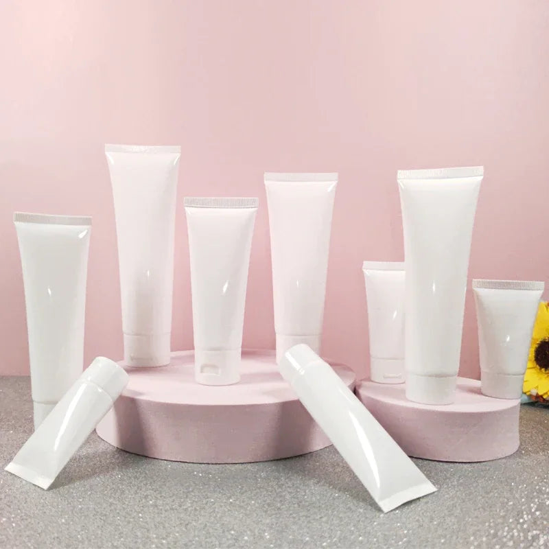 Empty Plastic Cosmetic Squeeze Tubes – Travel Size Refillable Containers for Toiletries