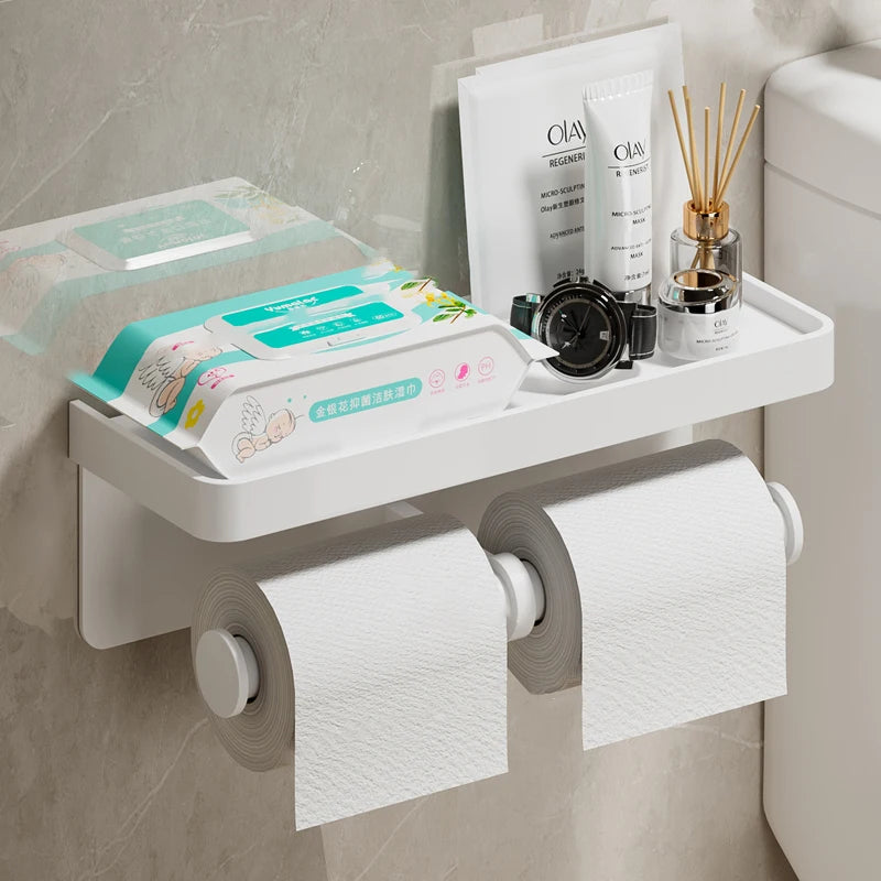 Aluminum Alloy Paper Holder – Wall-Mounted Rack for Bathroom and Kitchen