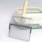 Stainless Steel Pet Litter Scoop – Long Handle Tool for Cat Hygiene