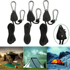 Camping Tent Rope Tensioners – Adjustable Ratchet Pulley for Awning Setup