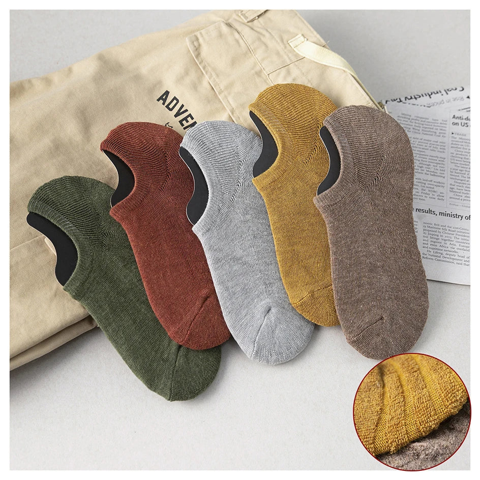 Cotton Low-Cut Ankle Socks – Breathable Casual Footwear for Men