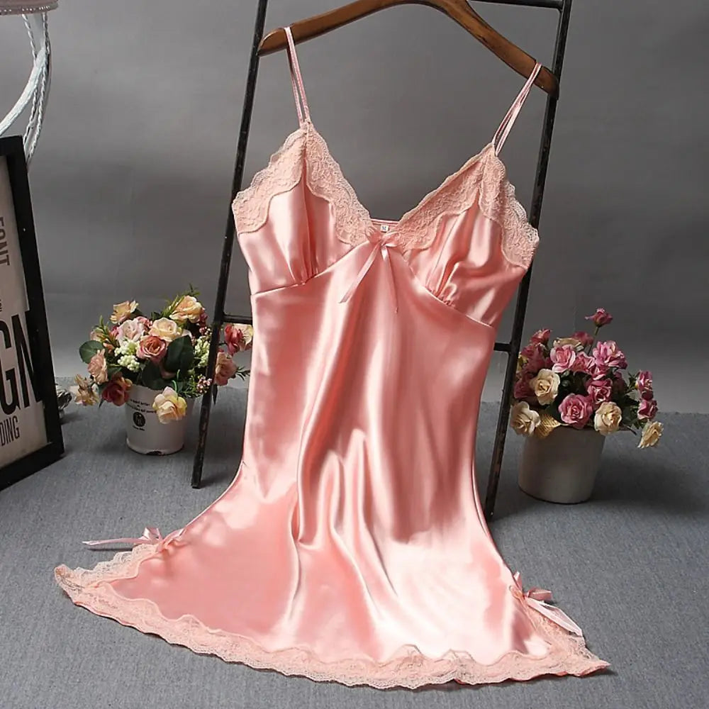 Lace Patchwork Camisole Nightdress – Sexy Sleepwear for Wedding Night