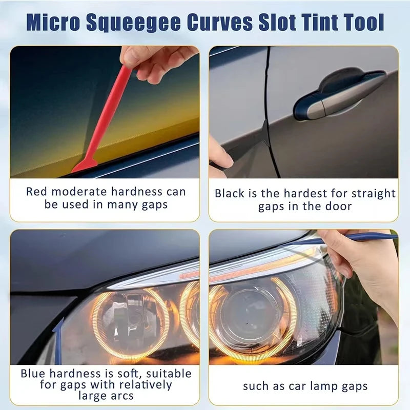 Micro Squeegee Set – Precision Vinyl Tint Tools for Auto Wrap Installation