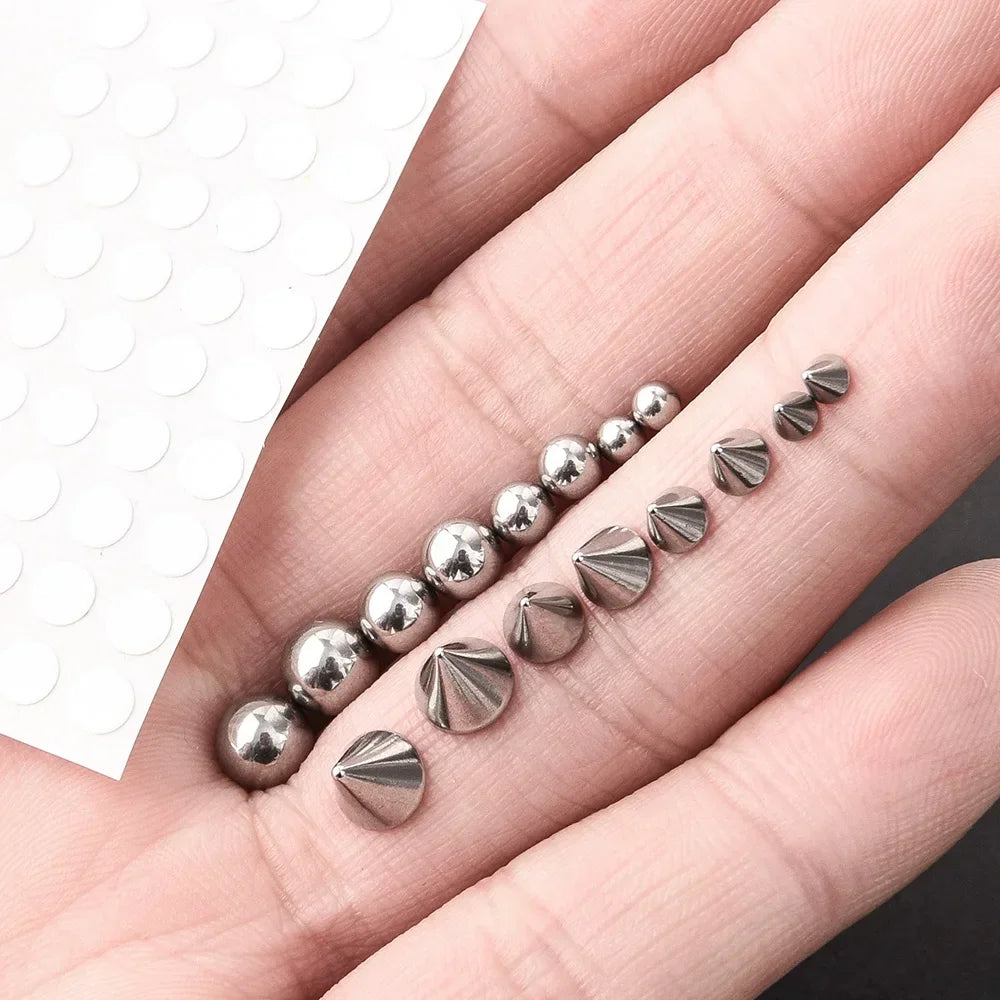 Fake Body Piercing Set – Adhesive Studs for Nose Lips and Eyebrows