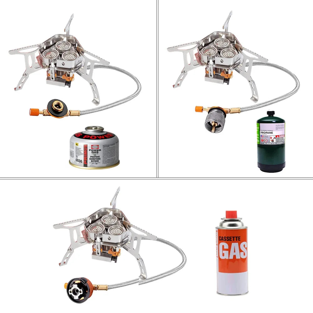 Folding Gas Camping Stove – 5800W Portable Burner for Outdoor Hiking BBQ