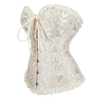 Victorian Jacquard Corset Top – Lace Up Gothic Bustier for Cosplay