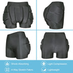 Padded Protective Shorts – 3D Hip and Tailbone Shield for Kids Skiing Skating