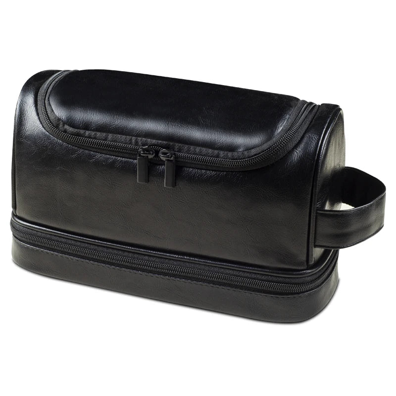 Large Hanging Leather Toiletry Bag – Cosmetic Organizer for Travel