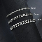 Stainless Steel Cuban Chain Bracelet – Unisex Classic Jewelry for Casual Gifts