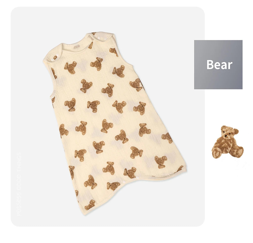 Cotton Newborn Bodysuit – Cartoon Anti-kicking Sleeping Bag for Infants