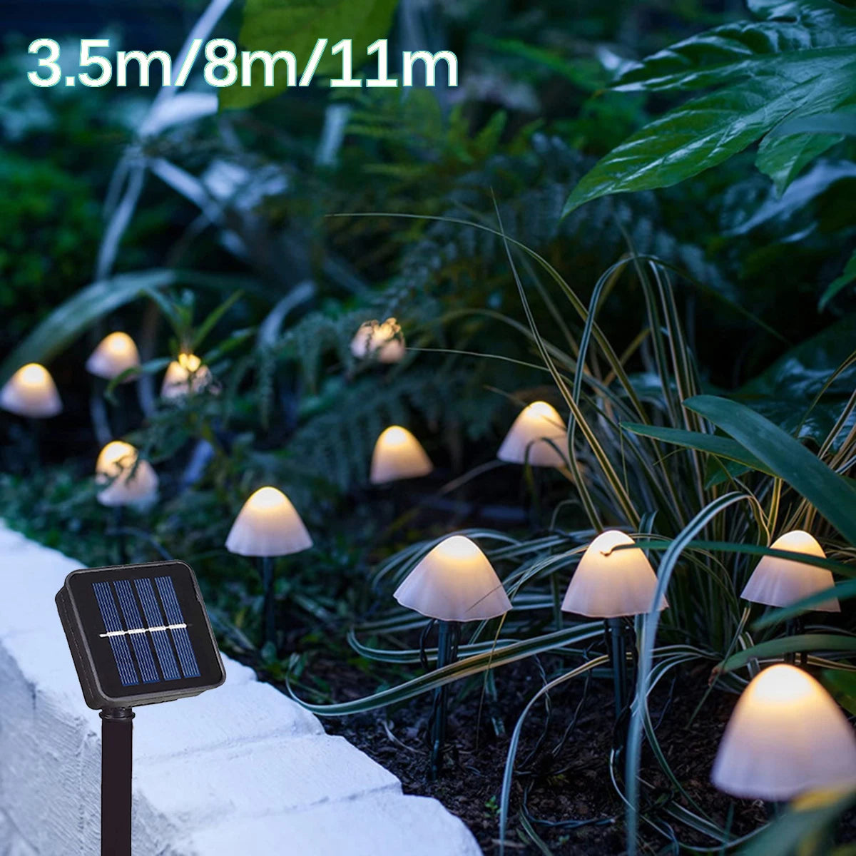 Mushroom Solar String Lights – LED Fairy Garden Decor for Outdoor Landscapes