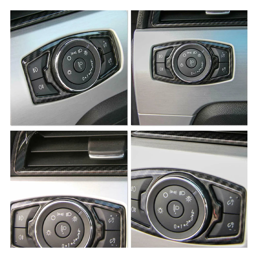 Carbon Fiber Headlight Switch Cover – Interior Trim for Ford Mustang