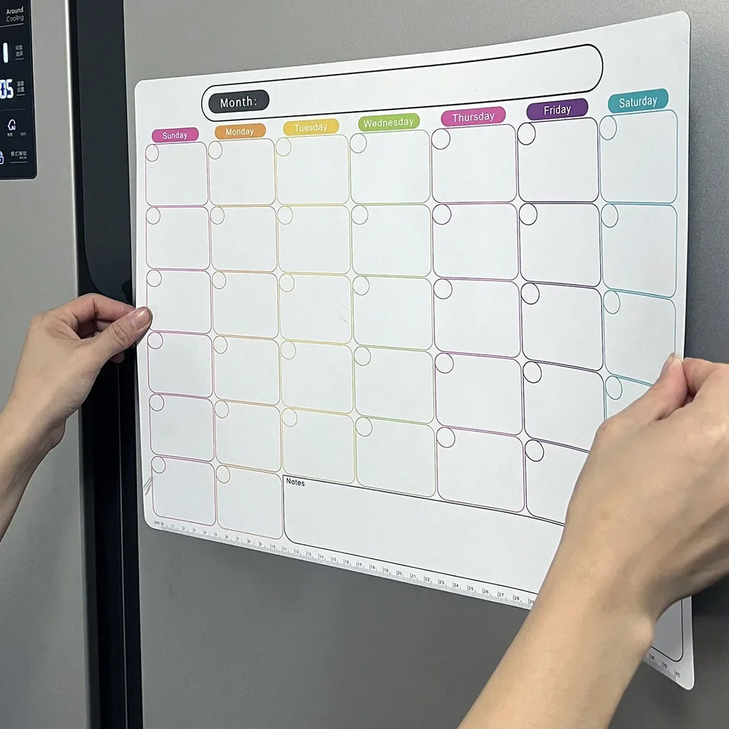 Magnetic Dry Erase Calendar – Monthly Weekly Planner for Kitchen Fridge