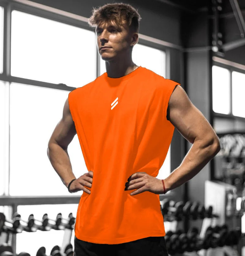 Mens Sleeveless Sports Tank – Quick-Dry Breathable Vest for Gym Training