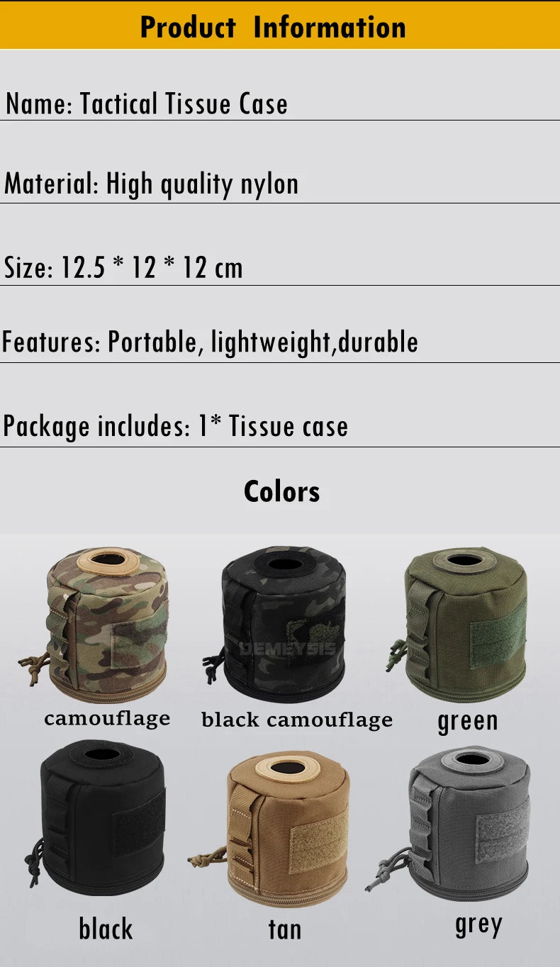Molle Tissue Dispenser – Tactical Roll Paper Storage for Outdoor Hunting