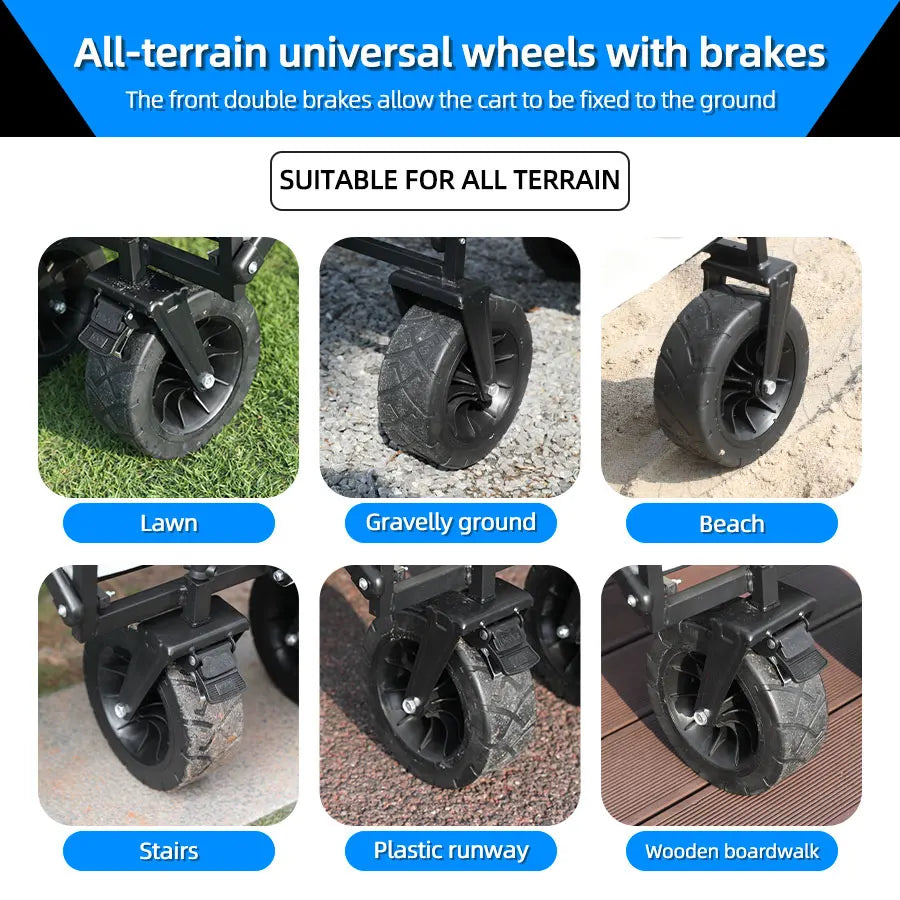 Collapsible Utility Wagon – Heavy Duty Folding Cart for Beach and Camping