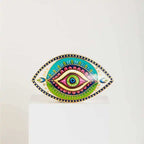 Ceramic Evil Eye Figurine – Lucky Amulet Ornament for Home Living Room Decor