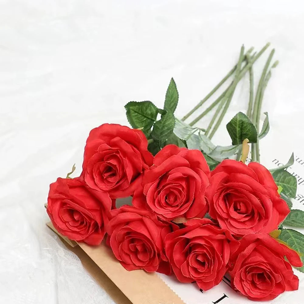 Artificial Silk Rose – Realistic Floral Decor for Weddings and Home Gifts