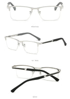 Metal Half-Frame Reading Glasses – Anti-Blue Light Eyewear for Business
