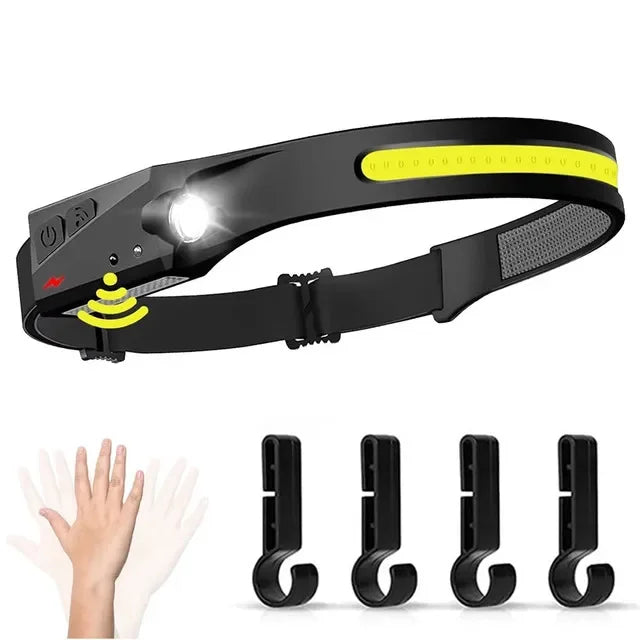 Rechargeable LED Sensor Headlamp – Motion Activated Light for Camping