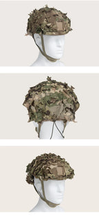 3D Camo Mesh Helmet Cover – Laser Cut Leaf Accessory for Airsoft and Hunting