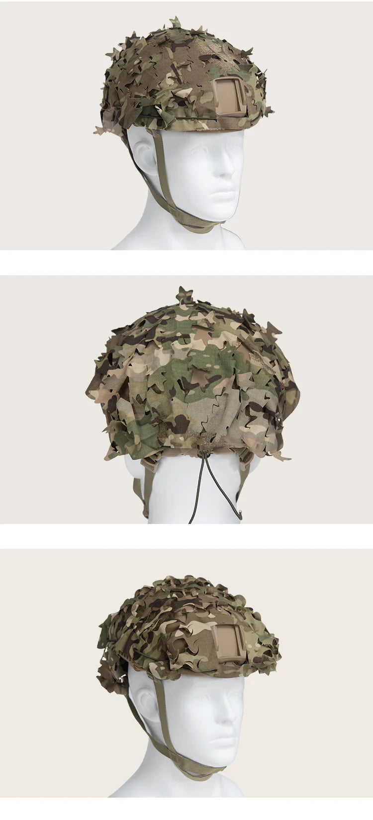 3D Camo Mesh Helmet Cover – Laser Cut Leaf Accessory for Airsoft and Hunting