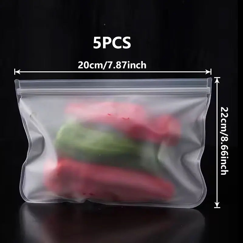 Silicone Food Storage Bags – Leakproof Reusable Containers for Freezer Kitchen