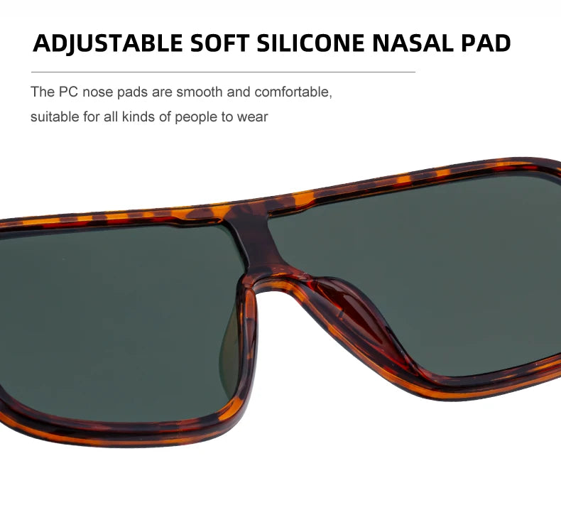 Oversized Polarized Rectangle Sunglasses – Vintage Steampunk for Men