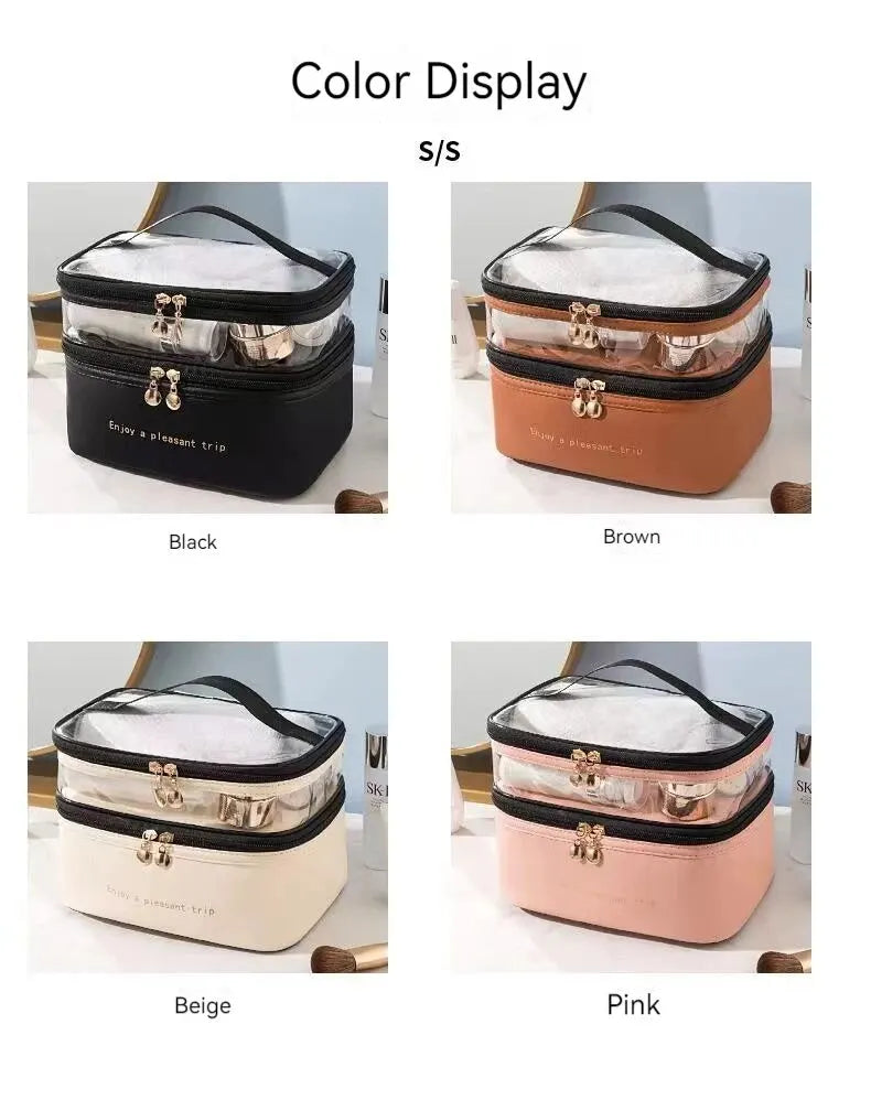 Portable Waterproof Makeup Bag – Large Capacity Travel Organizer for Toiletries