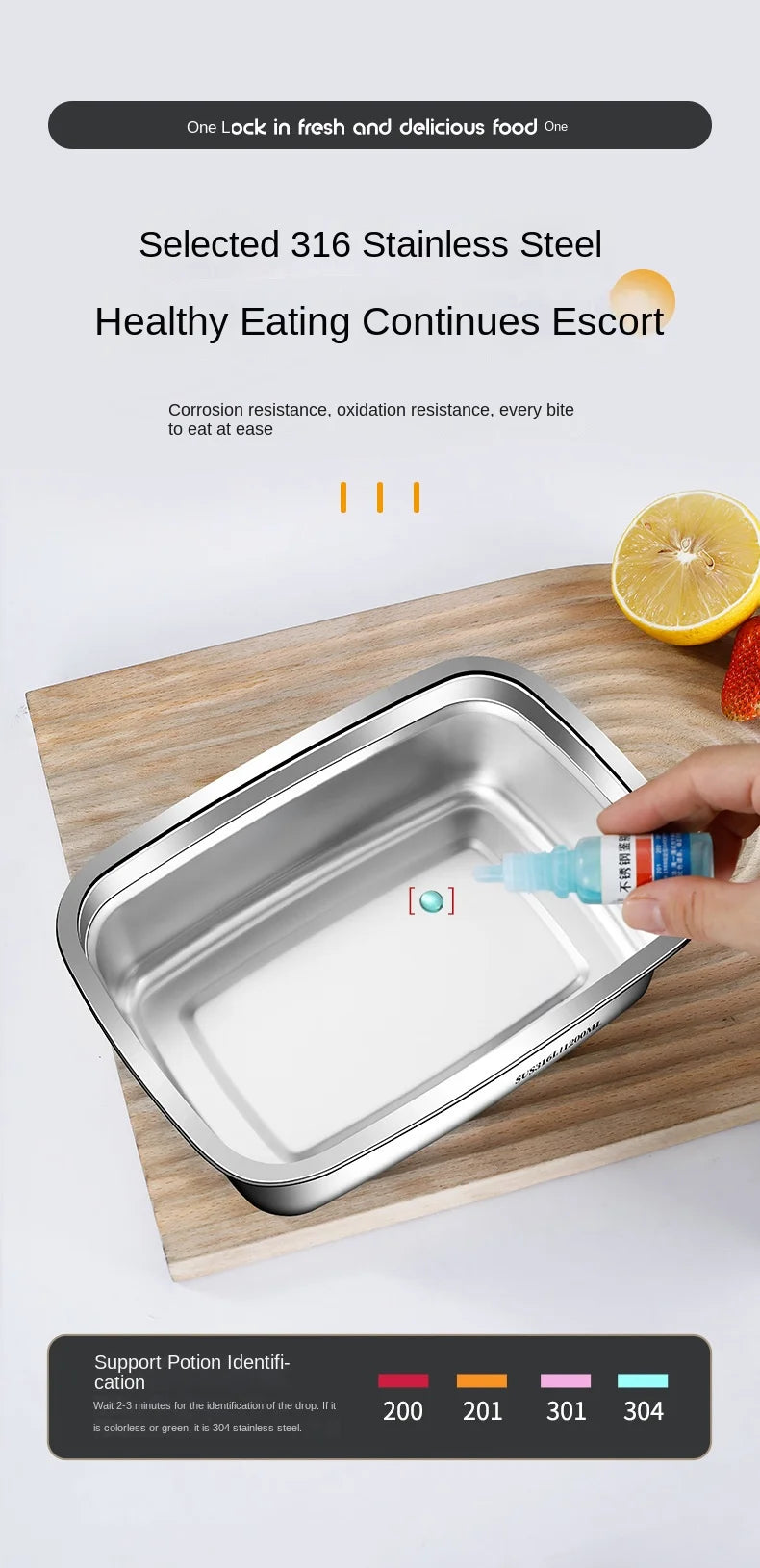 316 Stainless Steel Bento Box – Leak-Proof Food Container for Camping Lunch