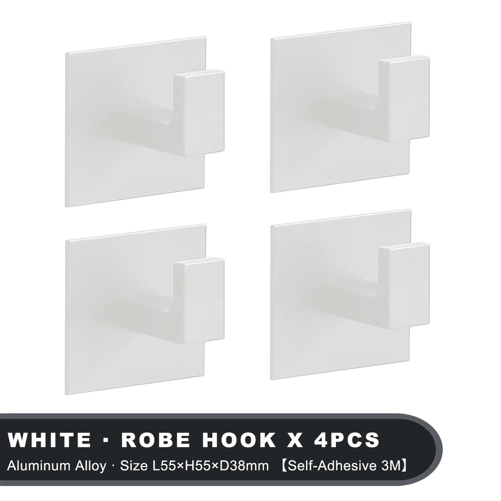 Self-Adhesive Black Wall Hooks – Heavy Duty Hangers for Coats and Towels