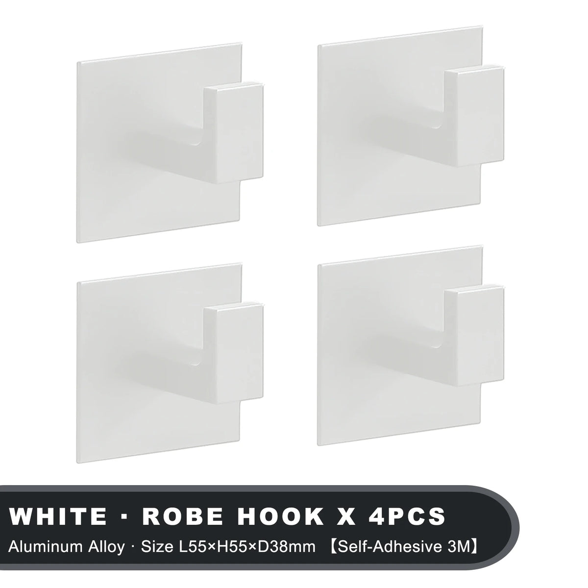 Self-Adhesive Black Wall Hooks – Heavy Duty Hangers for Coats and Towels