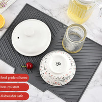 Silicone Dish Drying Mat – Non-Slip Heat Resistant Pad for Kitchen Counters