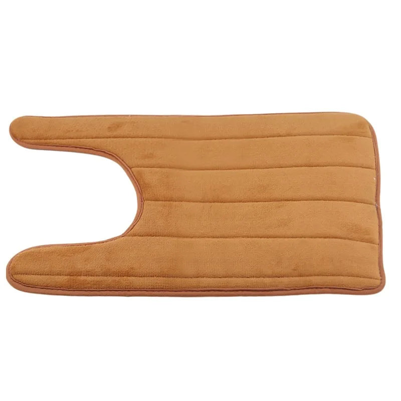 U-Shaped Memory Foam Bath Mat – Absorbent Non-Slip Rug for Bathroom Toilet