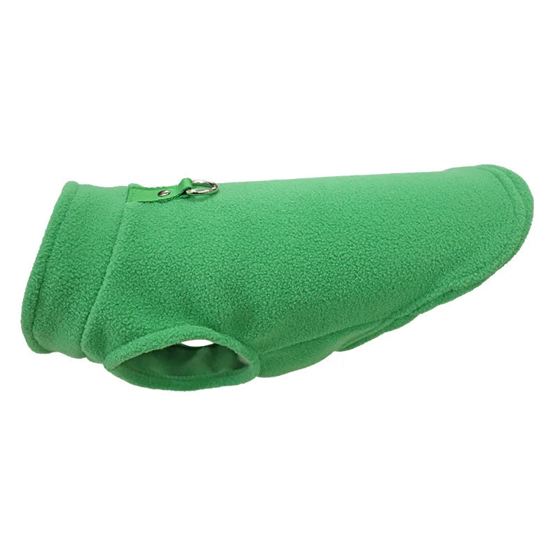 Fleece Dog Sweater with D-Ring – Soft Winter Warmth for Small Pets