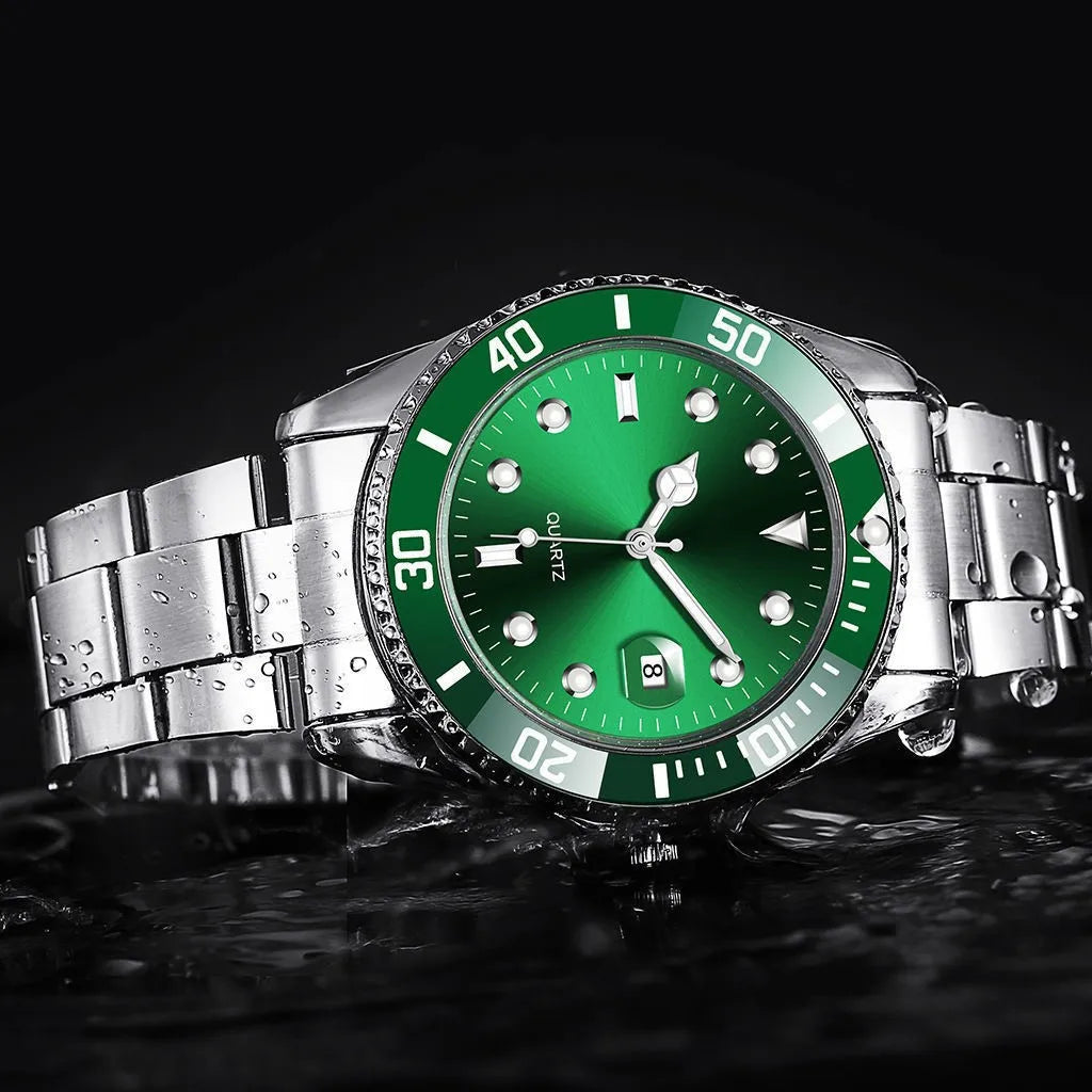 Hip Hop Mens Wristwatch – Luxury Sport Analog Watch and Bracelet Set