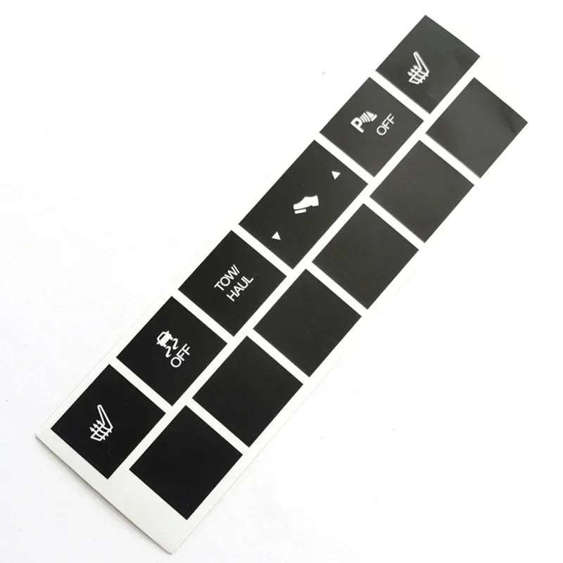 Heated Seat Button Repair Decals – Matte Black Stickers for Jeep Cherokee
